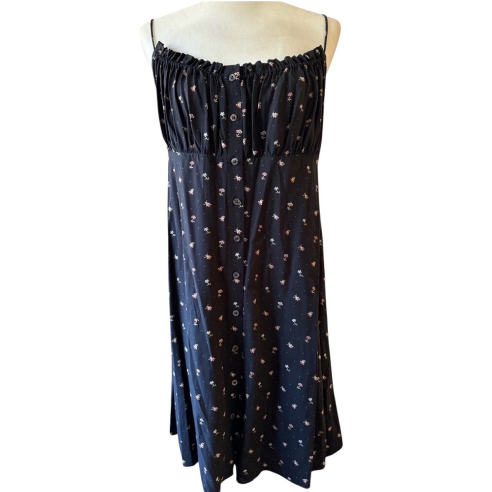 Madewell Black Summer Dress Floral Detail Size 8 NWTS